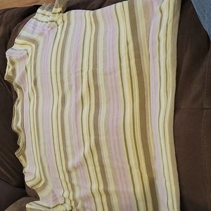 Striped short sleeves sweater